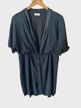 Brunello Cucinelli Black Open-Front Draped Cardigan